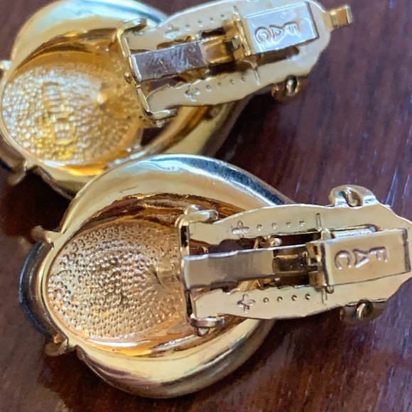 Vintage Butler Fifth Avenue Collection Earrings Black Gem With Rhinestones - Picture 6 of 9